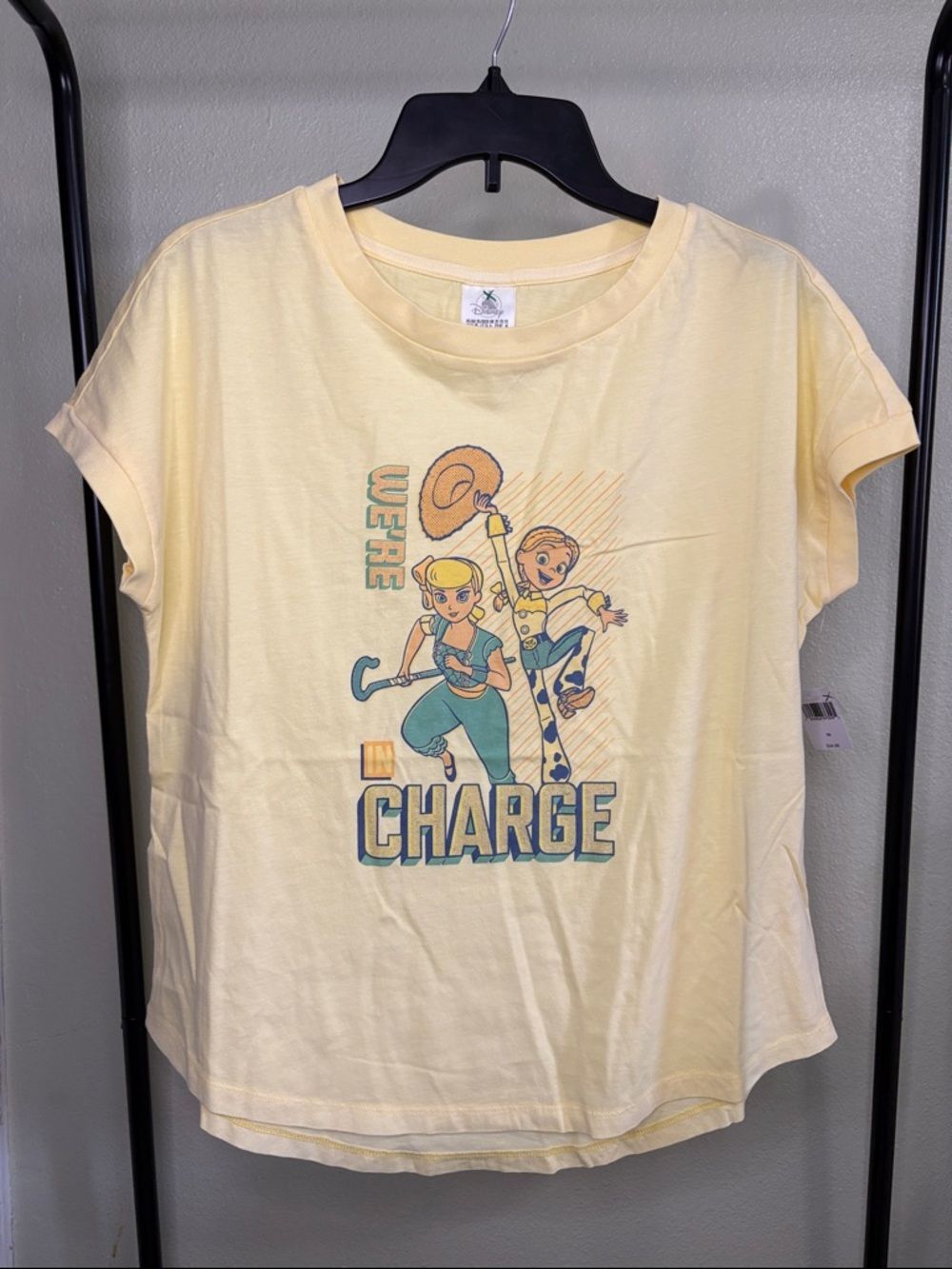 Disney Yellow Toy Story Tee Bo Peep & Jessie Blue & Green Print